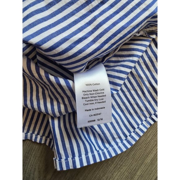 Talbots Blue & White Striped Sleeveless Ruffle Top Large - Picture 5 of 8